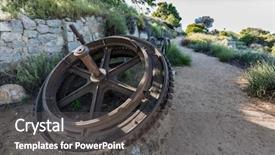  Presentation with los angeles - Slide deck featuring inclination - historic incline railway cable pulley background and a dark gray colored foreground