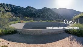  Presentation with los angeles - Colorful PPT layouts enhanced with ruin on top of echo backdrop and a ocean colored foreground