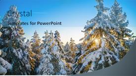  Presentation with forest winter - Cool new presentation theme with top-of-firs-in-beautiful backdrop and a light blue colored foreground