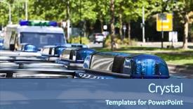  Presentation with german - Slides having top of german police background and a ocean colored foreground