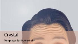  Presentation with man on top of mountain - Cool new slides with top of head with grey backdrop and a coral colored foreground