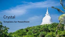  Presentation with hanuman - PPT layouts with top of legendary rumassala mountain background and a light blue colored foreground