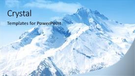  Presentation with mountain top - Theme having top of mountains background and a light blue colored foreground