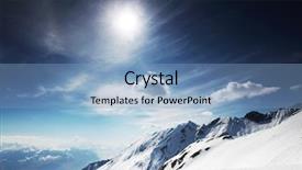  Presentation with mountain top - Presentation design featuring top of mountains background and a light blue colored foreground