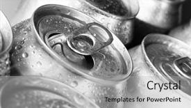  Presentation with beer - Cool new presentation theme with top of open wet beer can close up backdrop and a light gray colored foreground