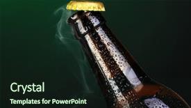  Presentation with beer bottle - Presentation design consisting of beach on a sunny day background and a lemonade colored foreground