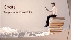  Presentation with stack books - PPT layouts having top of sandy labirynth background and a  colored foreground