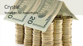  Presentation with roof - Beautiful theme featuring top of stack of coin backdrop and a mint green colored foreground