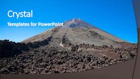  Presentation with lava - Audience pleasing slide set consisting of top of teide volcano and lava landscape on tenerife canary islands spain backdrop and a teal colored foreground