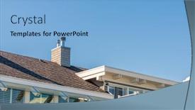  Presentation with house building - PPT theme consisting of affordable housing - top of the house background and a light blue colored foreground