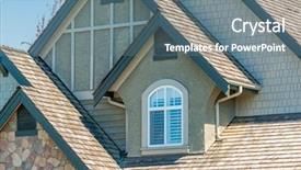  Presentation with house window - Slide deck having top of the house background and a gray colored foreground