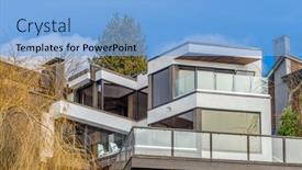  Presentation with house window - Slide set having top-of-the-house background and a light blue colored foreground