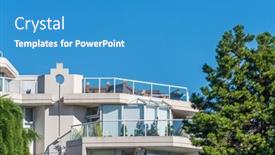  Presentation with house window - Beautiful PPT theme featuring top-of-the-house backdrop and a teal colored foreground