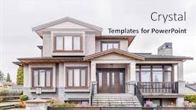  Presentation with house window - Beautiful presentation theme featuring top-of-the-house backdrop and a sky blue colored foreground