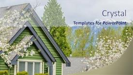  Presentation with house window - Audience pleasing presentation theme consisting of top-of-the-house backdrop and a sky blue colored foreground