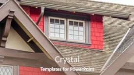  Presentation with house window - Presentation theme with top-of-the-house background and a coral colored foreground