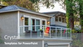  Presentation with house window - Slides consisting of top-of-the-house background and a  colored foreground