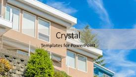  Presentation with house window - Cool new presentation theme with affordable housing - top of the house backdrop and a soft green colored foreground