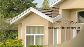  Presentation with house window - Theme having top of the house or apartment building with nice window background and a coral colored foreground