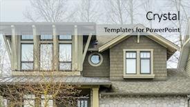  Presentation with house window - Cool new slides with top of the house with nice window backdrop and a sky blue colored foreground