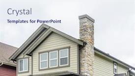  Presentation with house window - Amazing PPT theme having top-of-the-house backdrop and a sky blue colored foreground