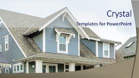  Presentation with house window - Beautiful PPT layouts featuring top of the house with nice window backdrop and a sky blue colored foreground