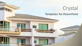  Presentation with house window - Slide deck featuring top-of-the-house background and a sky blue colored foreground