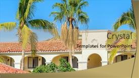  Presentation with house window - Audience pleasing PPT theme consisting of top-of-the-house backdrop and a yellow colored foreground