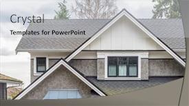  Presentation with house building - PPT layouts having top-of-the-house background and a light gray colored foreground
