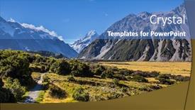  Presentation with mountain top - Theme enhanced with top-of-the-mountain background and a teal colored foreground