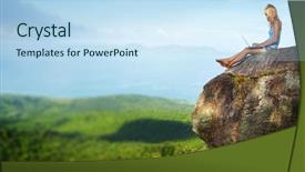  Presentation with climbing to top of mountain - Slides with top of the mountain background and a sky blue colored foreground