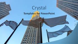  Presentation with city buildings - Slide set consisting of top-of-the-rock-famous background and a  colored foreground