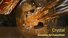  Presentation with whiskey - PPT theme consisting of top-of-view-of-pouring background and a tawny brown colored foreground