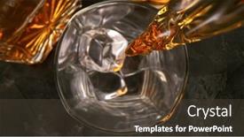  Presentation with whiskey - PPT theme featuring top-of-view-of-pouring background and a tawny brown colored foreground