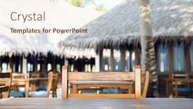  Presentation with cafe tropical - PPT theme consisting of top-of-wood-table background and a cream colored foreground