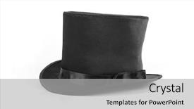  Presentation with black magic - Slides featuring top performer - black magic hat isolated background and a light gray colored foreground