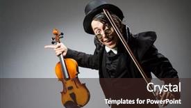  Presentation with performer - Presentation theme featuring top performer - man in musical art concept background and a wine colored foreground