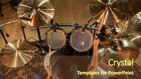  Presentation with music instruments - Amazing PPT layouts having top performer - music people musical instruments backdrop and a tawny brown colored foreground