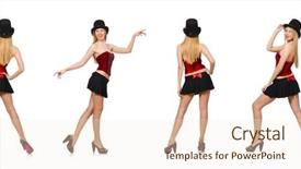  Presentation with condolence white wax candle - PPT layouts consisting of top performer - woman magician isolated on white background and a cream colored foreground