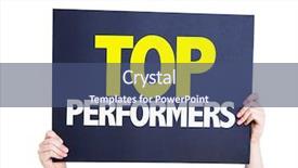  Presentation with performer - Slide set with top performers placard isolated background and a ocean colored foreground