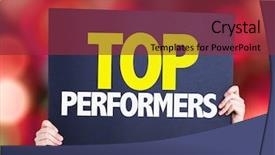 Presentation with performer - Beautiful PPT theme featuring top performers placard with bokeh backdrop and a tawny brown colored foreground