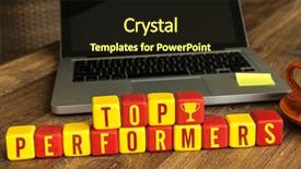  Presentation with cube - Audience pleasing PPT theme consisting of top performers written backdrop and a wine colored foreground