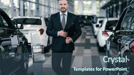  Presentation with dealership - Beautiful theme featuring top sales manager at dealership backdrop and a  colored foreground