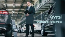  Presentation with dealership - Slide deck having top sales manager at dealership background and a ocean colored foreground