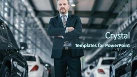  Presentation with dealership - PPT layouts enhanced with top sales manager at dealership background and a  colored foreground