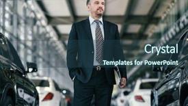  Presentation with dealership - Audience pleasing theme consisting of top sales manager at dealership backdrop and a  colored foreground