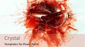  Presentation with glass - Slides having top-shot-of-breaking-glass background and a red colored foreground