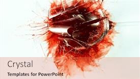  Presentation with glass - Audience pleasing theme consisting of top-shot-of-breaking-glass backdrop and a red colored foreground