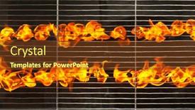  Presentation with grill - PPT theme enhanced with top-shot-of-grill-grate background and a tawny brown colored foreground