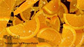  Presentation with orange fruit - Presentation theme consisting of top-shot-of-orange-slices background and a gold colored foreground